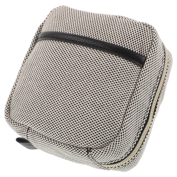 AURARMLET Compact Black Travel Makeup Organizer with Dividers for Easy Access