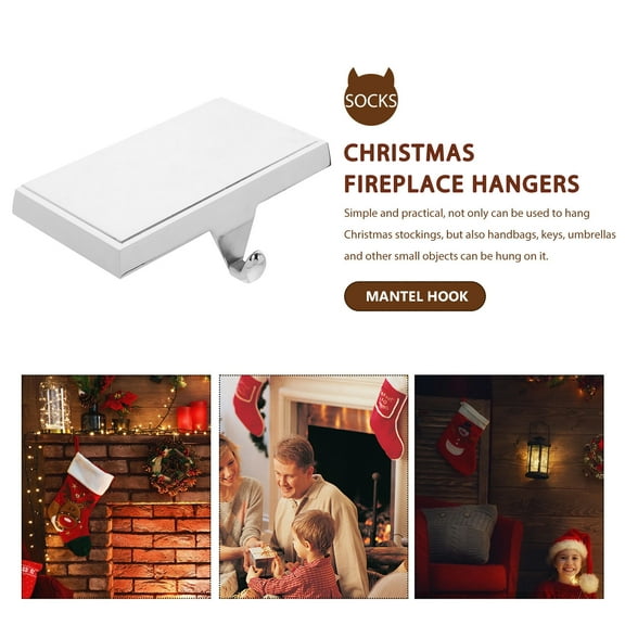 AURARMLET Christmas Stocking Hanger Mantle Hooks Elegant Design Durable Metal 1 Pack Holiday Decoration