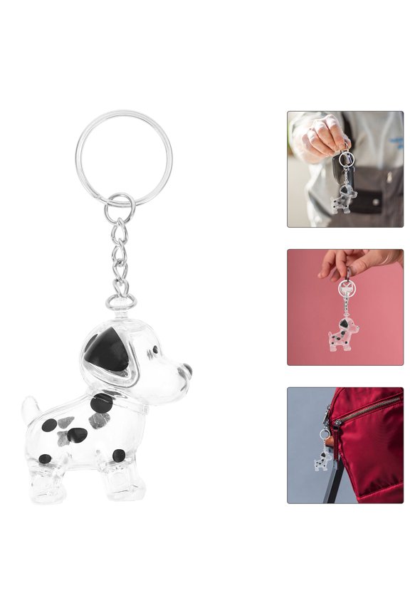 Clear Display Pet Hair Memorial Keepsake with Keychain and Bag Pendant