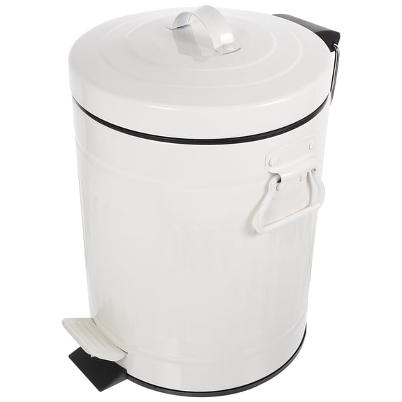 AURARMLET Clear Metal Pedal Trash Can with Lid, Ideal for Kitchen, Bathroom, and Office Use