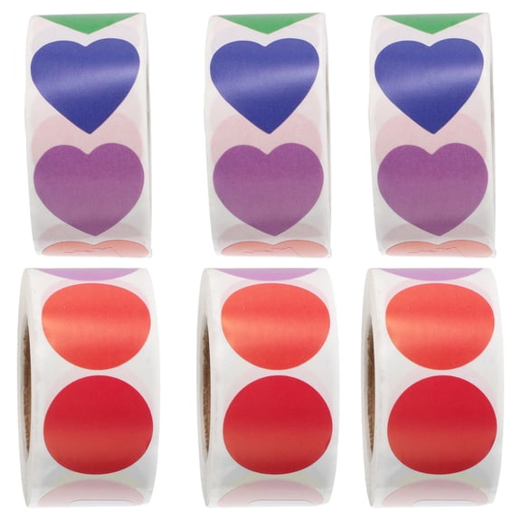 AURARMLET Mini Heart Stickers 500Pcs Roll for Scrapbooking and Envelopes 1In