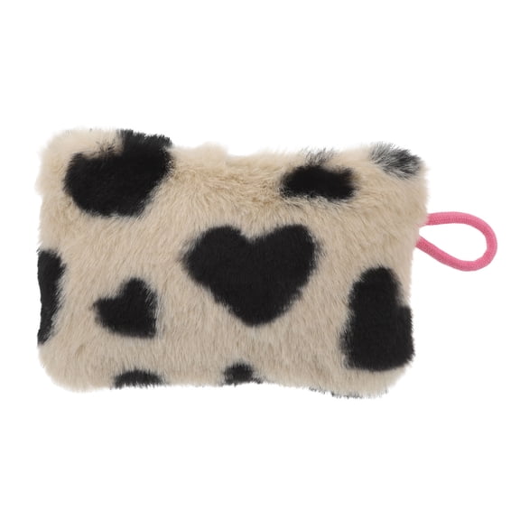 AURARMLET Mini Womens Cosmetic Bag Plush Coin Purse 1Set Multifunctional for Daily Use