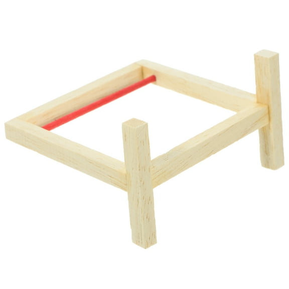 AURARMLET Mini House Furniture Doll House Clothes Hanger Rack Beige Wood 1Pack