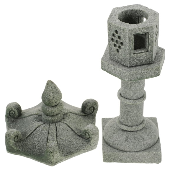 AURARMLET Garden Lantern Decorations Grey Sandstone 1Pcs
