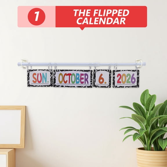 AURARMLET Multi-Calendar Classroom Bulletin Board Set with Date Cards and Adjustable Holder for School Use