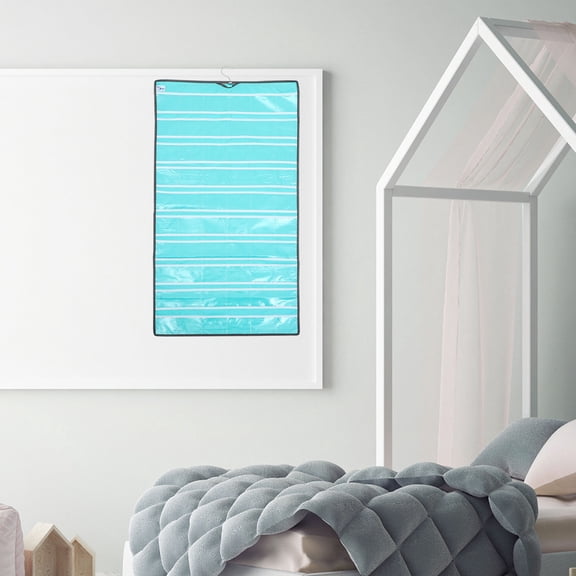 AURARMLET Sky Blue PVC and Cloth Classroom Pocket Chart for Organizing Study Cards and Supplies