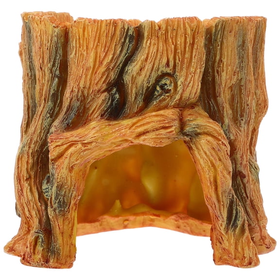 AURARMLET Natural Aesthetic Orange Resin Reptile Hide Cave Aquarium Decoration for Leopard Gecko and Other Small Reptiles 9.5 Inch