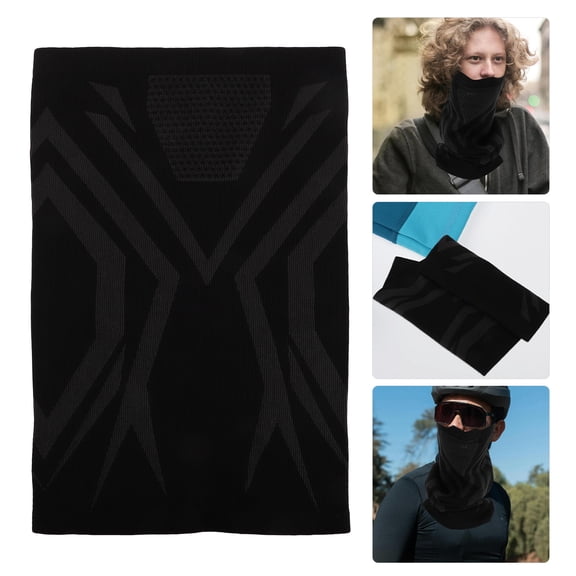 AURARMLET Breathable Black Neck Gaiter for Men Windproof Winter Running and Cycling