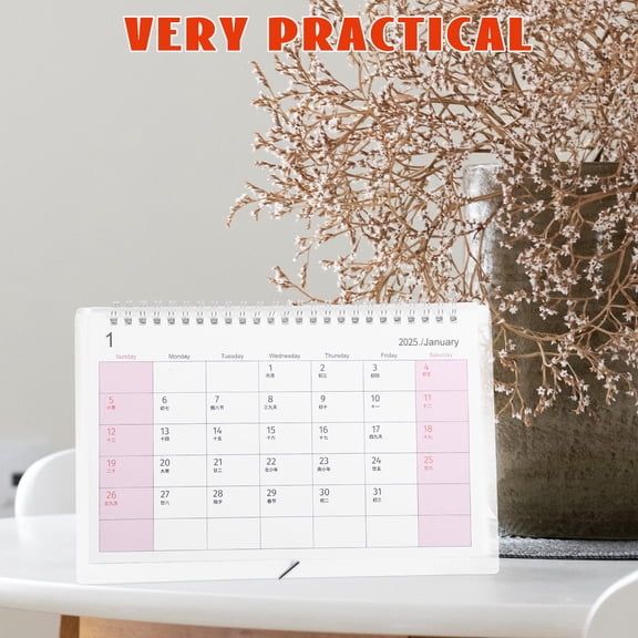 AURARMLET Red Standing Desk Calendar 2025 Monthly Planner Easy to Read Large Fonts