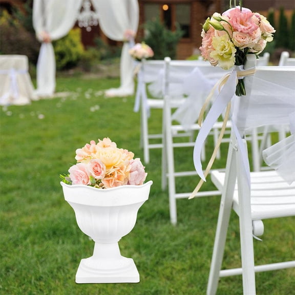 AURARMLET Roman Plastic Flower Pot Vase for Outdoor Use, Elegant Wedding Decor, 1 Pack
