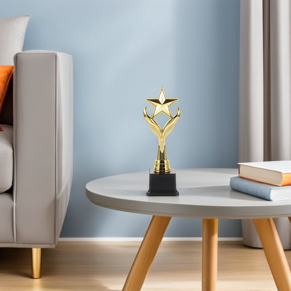 AURARMLET Golden Plastic Trophy Award for Party, Competition, Ceremony, Celebration, Sports, and Achievement Recognition