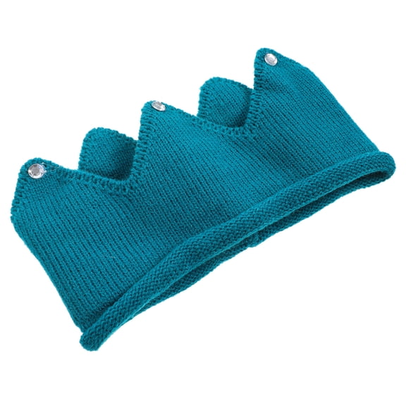AURARMLET Party Knit Crown Hat Acrylic Blue For Children 1Pcs