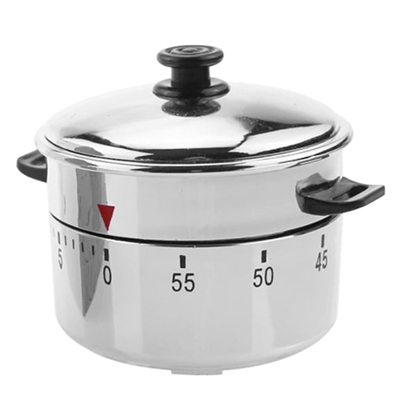 AURARMLET Kitchen Mechanical Timer with Ring Alert Plated Silver for Cooking and Teaching