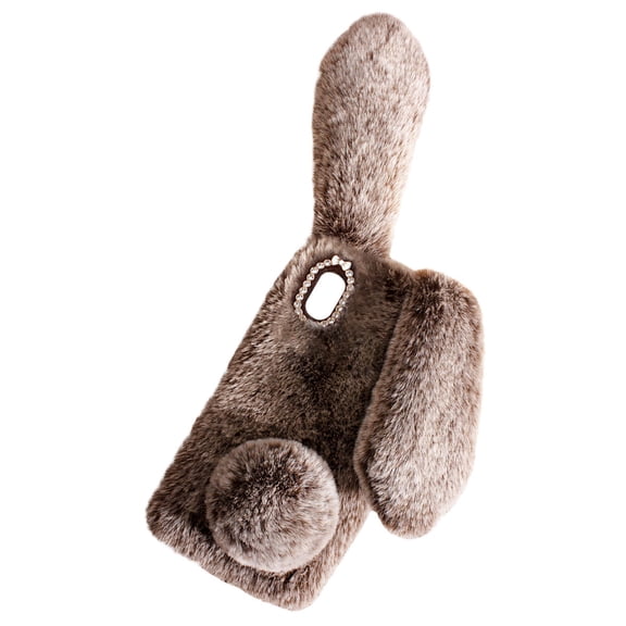 AURARMLET Stylish Super Plush Phone Shell for A01 in Brown Unique Luxury Rabbit Design