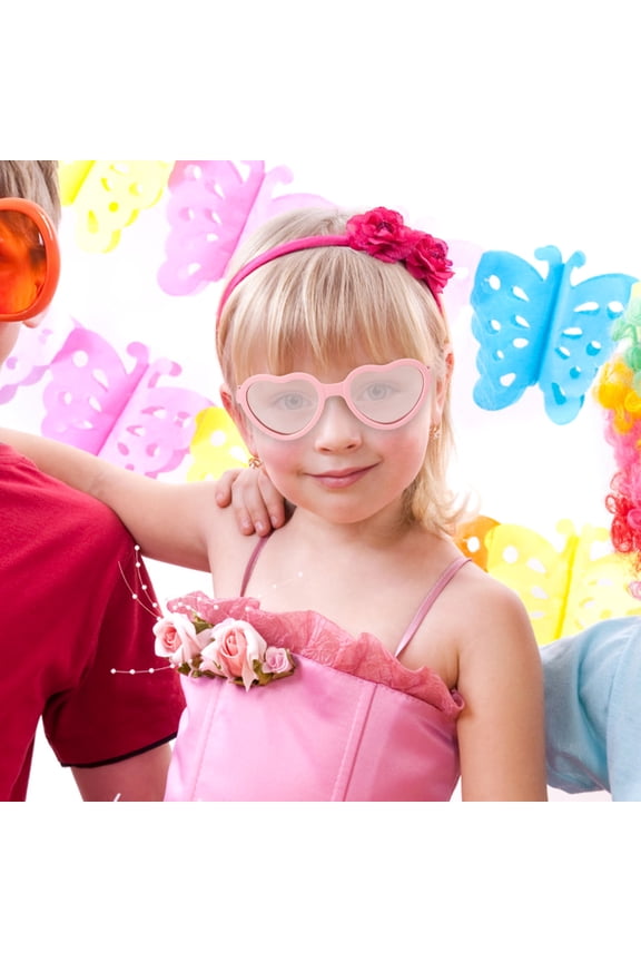 Polarized Sunglasses for Girls Heart Shaped Pink 1Set with Uv Protection and Anti-glare