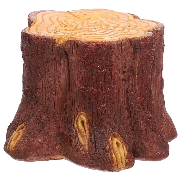 AURARMLET Artificial Tree Stump Lamp, Coffee Resin, 3D Fake Fire, Realistic Flame, Home Decor