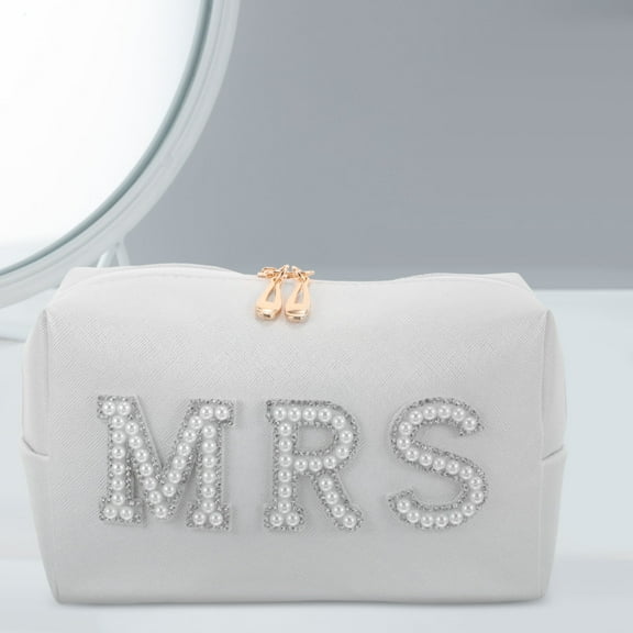 AURARMLET Large Capacity White PU Makeup Organizer for Travel and Storage