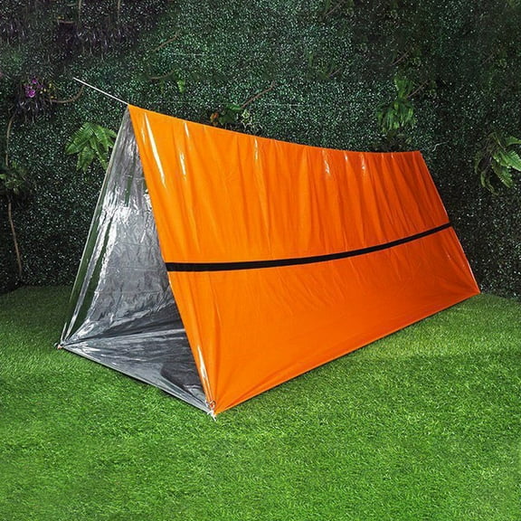 AURARMLET Outdoor Emergency Tent Shelter Orange Survival Tent Lightweight Compact for Camping