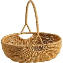 AURARMLET Light Brown Woven Harvest Basket for Fruit Vegetable Storage and Home Decor