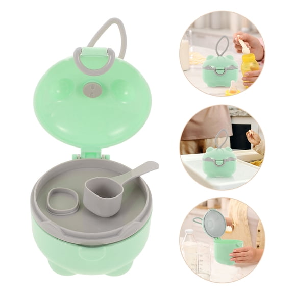 AURARMLET Portable Light Green Formula Storage Container for Travel Sealed Milk Powder Dispenser with Compact Design