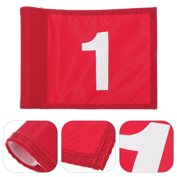 AURARMLET Portable Red Nylon Golf Flag for Practice and Decorative Golfing Accessories