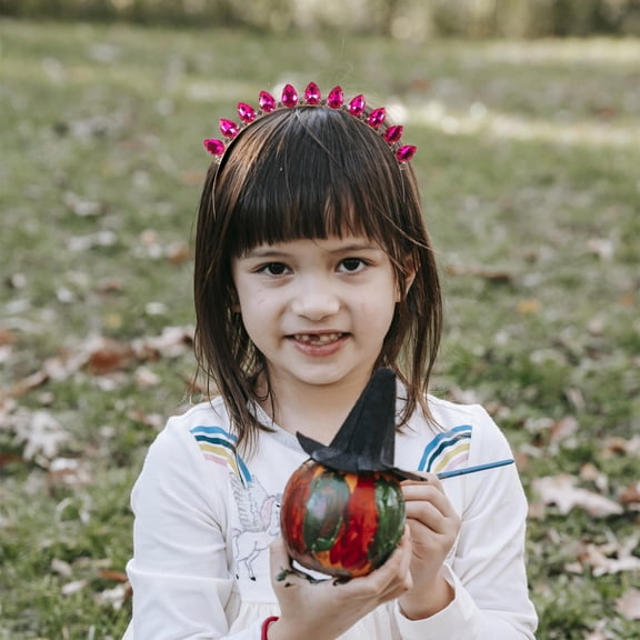 AURARMLET Little Girls Headbands Drop Shape Headband Rosy Metal 1Pcs Stage Performance