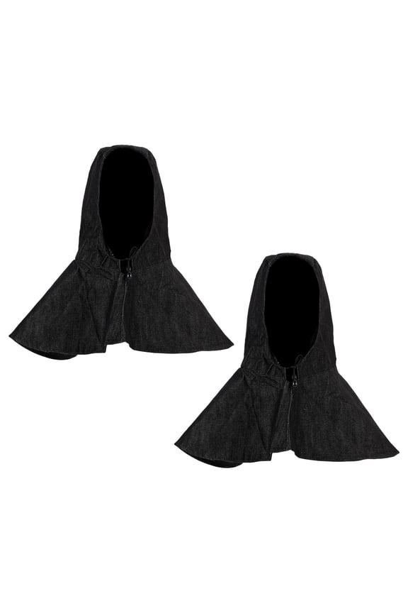 2Pcs Protective Hood Caps Black with Neck Shoulder Drape Windproof Hat for Work and Outdoor Use