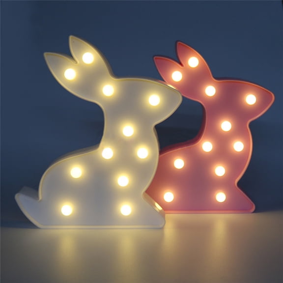 AURARMLET Cute Light Eco Friendly Led Bunny Lamp Pink 1Set
