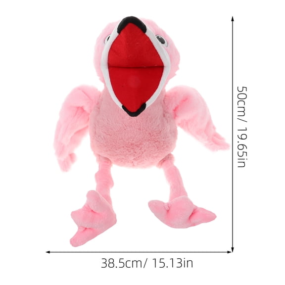AURARMLET Soft Realistic Flamingo Plush Hand Puppet for Kids Storytelling, Educational Play, and Fun Interactive Learning