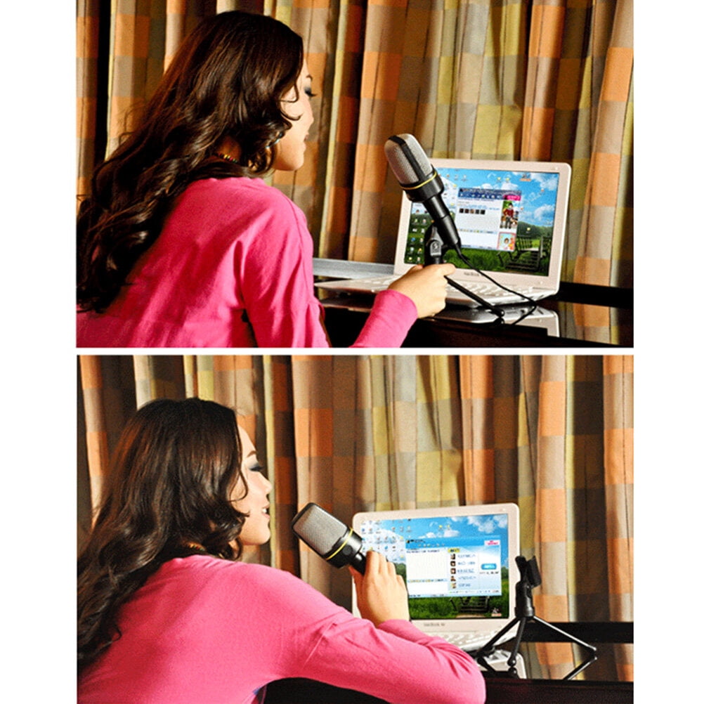 AURARMLET Desktop Recording Microphone with Tripod Stand, Black, Anti-Interference Feature, Perfect for Table Use, 1 Set