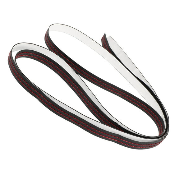 AURARMLET Red PU Car Interior Trim Strips for Dashboard Decoration Easy Installation Universal Piece Set