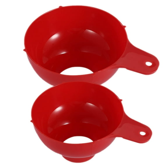 AURARMLET 2-Pack Funnels Kitchen Tool Red Plastic Funnel for Cooking and Baking