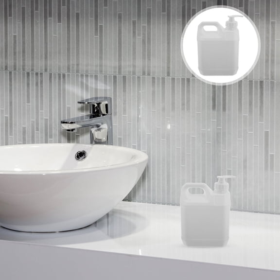 AURARMLET Heavy Duty White Plastic Refillable Pump Jug for Shower Gel and Shampoo