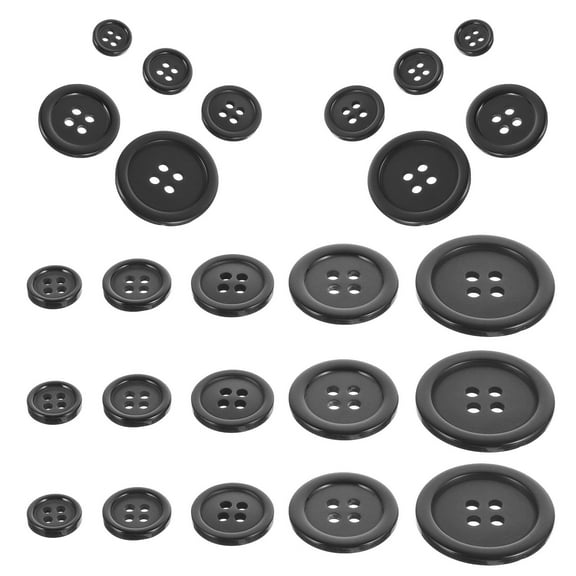 AURARMLET Resin Coat Buttons for Suits Black Four Hole Sewing Buttons for Tailoring and Crafts