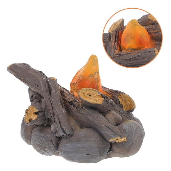 AURARMLET Adorable Assorted Color Fake Campfire Decoration for Home and Garden Miniature Scenes 2Pcs Resin Iron