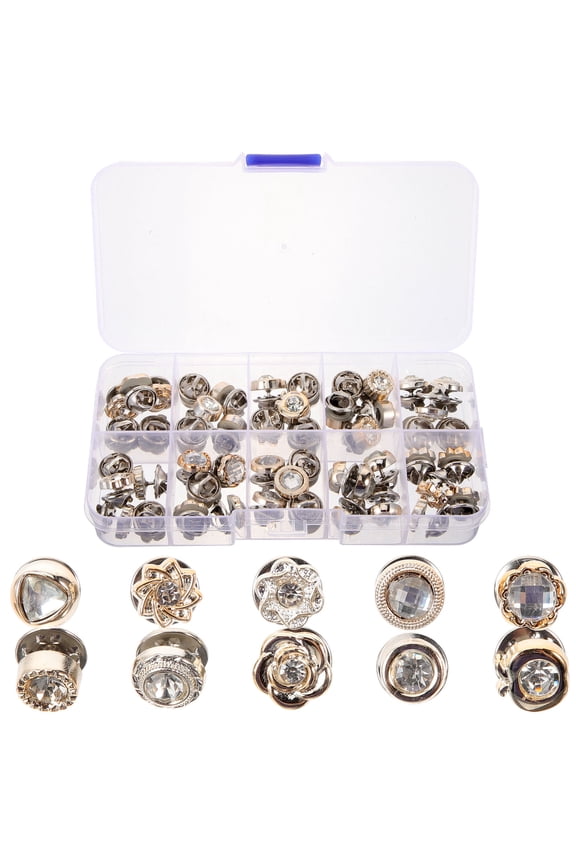 Assorted Color Alloy Brooch Button Pins No Sew Decorative Pins for Clothing and Crafts