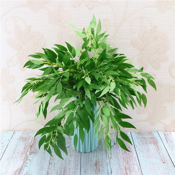 AURARMLET Artificial Green Leaf Branches for Room and Shop Decoration, Realistic Faux Plants, 1 Piece