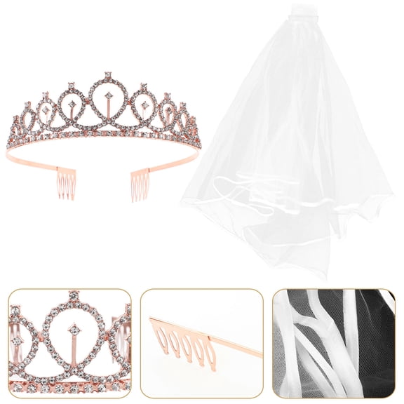 AURARMLET 2pcs Bridal Headband in Rose Gold Alloy with Cloth for Elegant Wedding Style