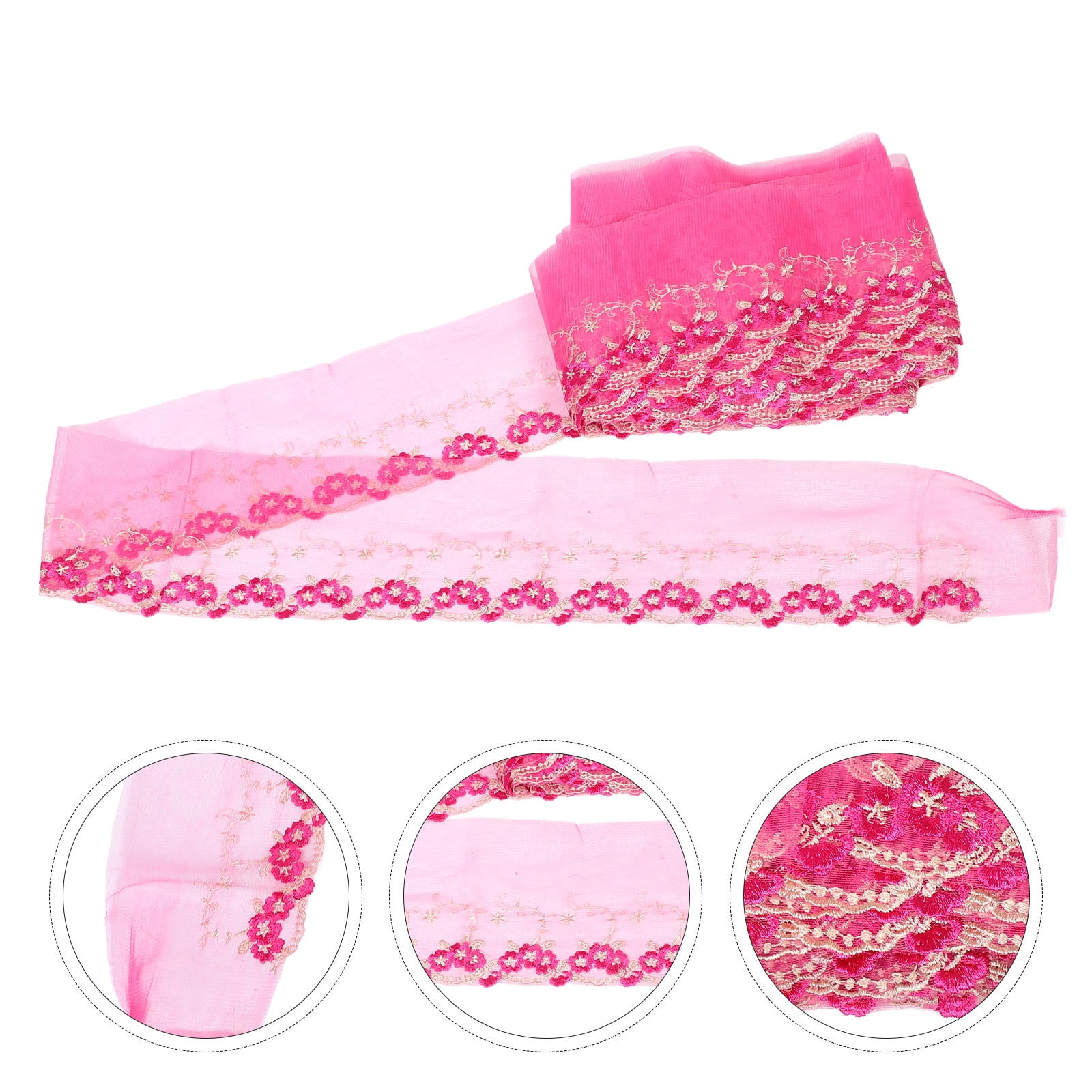 AURARMLET Rosy Lace Ribbon Fabric Trim for Fashionable Sewing and DIY Scrapbook Accessories