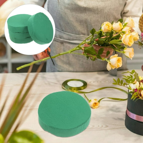 AURARMLET Floral Arrangement 4pcs Round Green Phenolic Resin Flower Blocks for Crafting and Home Decoration