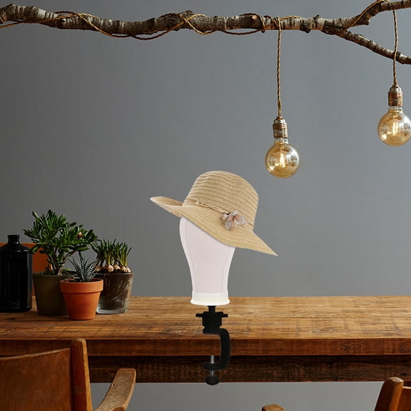 AURARMLET Salon Display Head Model Manikin for Wig Glasses Hat Black Canvas Material