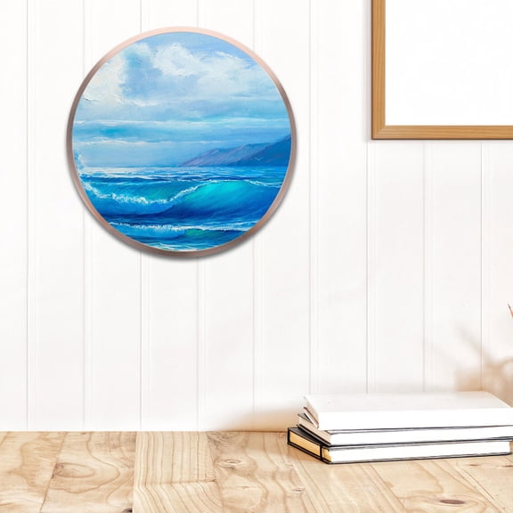 AURARMLET Seamless Round Metal Picture Frame, Modern Photo Display Frame for Living Room Wall and Home Decor