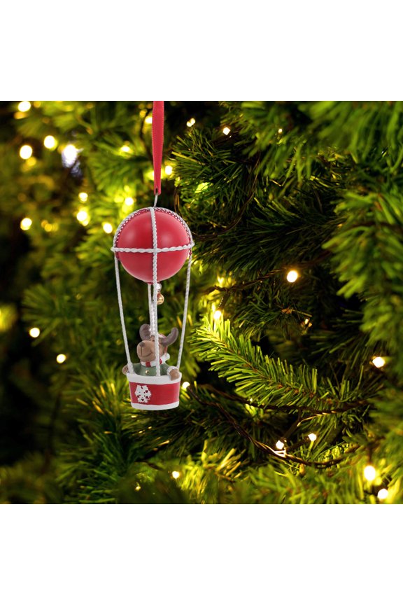 Red Resin Christmas Ornaments with Jingle Bells Festive Decor