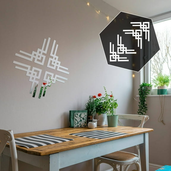 AURARMLET Set of 4 Acrylic Mirrored Wall Corner Decor for Home Decoration Living Room Bedroom