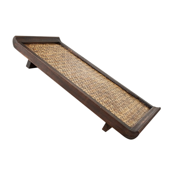 AURARMLET Simple Design Coffee Rattan Serving Tray for Party Food and Snack Presentation