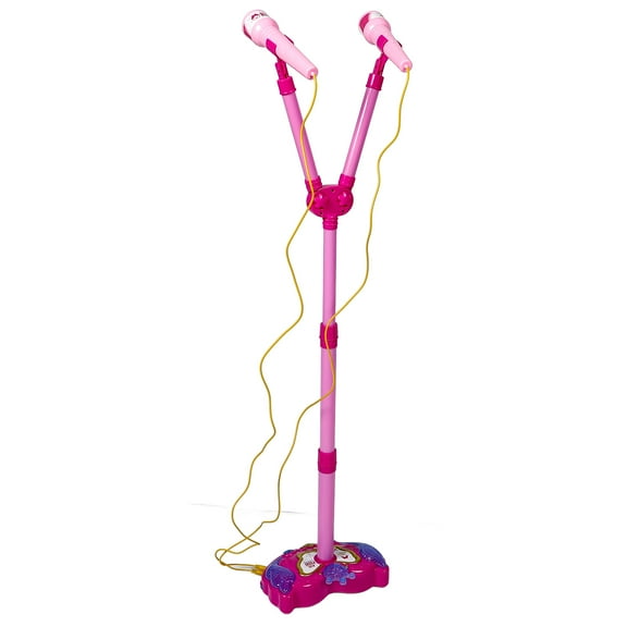 AURARMLET Simple and Elegant Pink Microphone with Stand for Speaking and Singing Activities