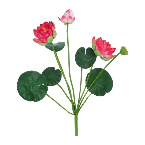 AURARMLET Simulation Artificial Flower Red EVA Faux Lotus Bouquet for Wedding Decoration 1Set