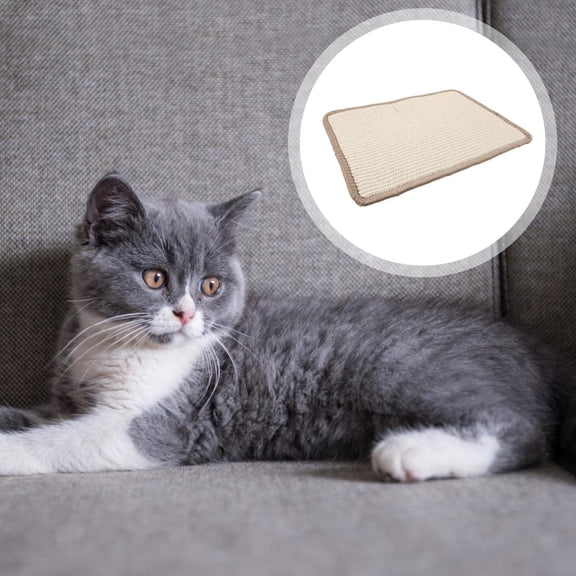 AURARMLET Pet Supply Sisal Cat Playing Mat with Grinding Claws Cushion Light Brown