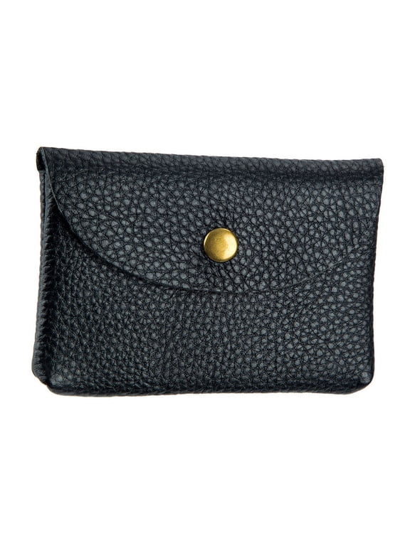 Multifunction Portable Black Wallet for Cards and Change Storage