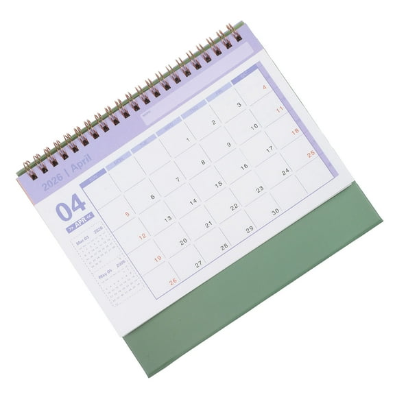 AURARMLET 2026 Desk Calendar Olive Green Compact Minimalist Design for Home Office